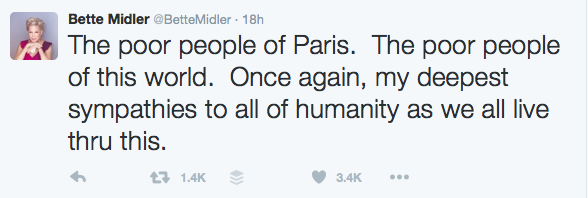 Bette Midler #PrayForParis 